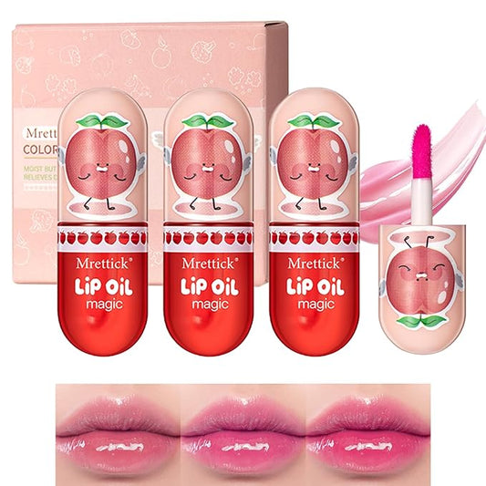 3PCS Lip Gloss,Hydrating Lip Oil Tinted Set | Gloss,Hydrating