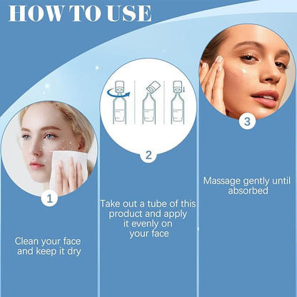 Hyaluronic Acid Tubes, 3% Hyaluronic Acid Serum Ultra-Hydrating Vials,Ultra-Hydrating Serum Single-Use Vials,Hyaluronic Acid Serum,Moisturizing, Firming and Tendering (1Pack,30Pcs)