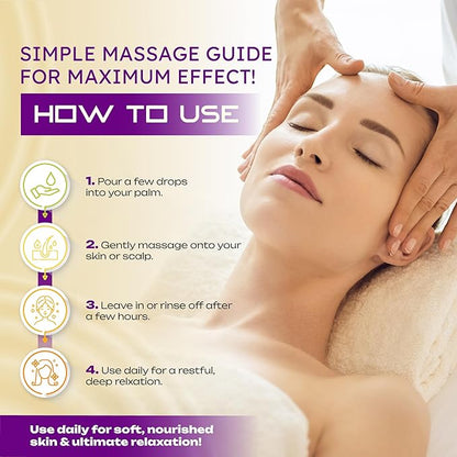 Massage Oil with Lavender & Sweet Almond Oils – Relieves Muscle Tension, Hydrates Skin, Promotes Relaxation & Well-Being, 100ml | 3.4 fl. oz.