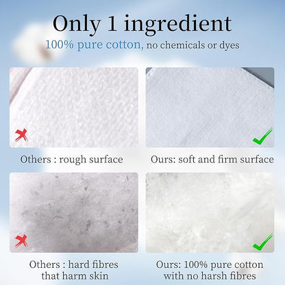 Shino natural square cotton pads,100