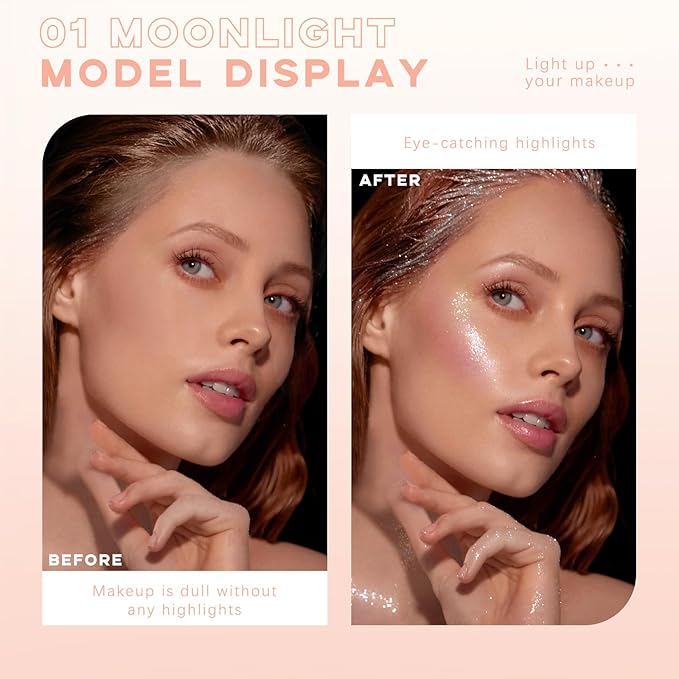Highlighter Makeup Powder, Body Shimmer Sparkle Face Highlighter Women01#