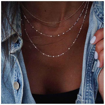 Boho Layered Necklace Choker Gold Lace