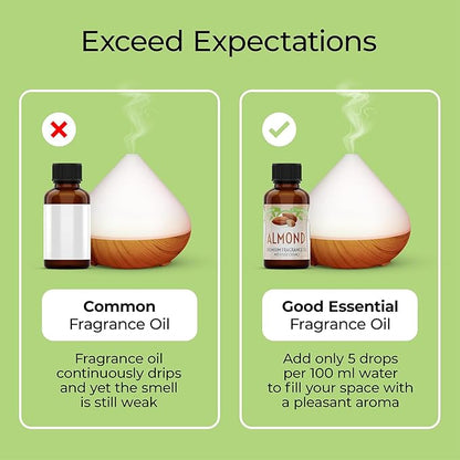 Good Essential 30 ml Oils – Premium Almond Fragrance Oil – Perfect for Diffuser, Perfume, Soap Making, Candles – 1 fl oz, 30ml