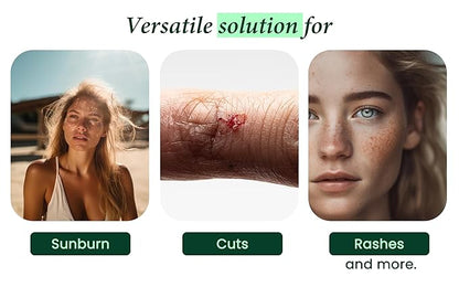 100% Pure & Organic Aloe Vera Spray, Clinically tested & Dermatologist approved, Hydrates & Heals Dry & Damaged Skin & Hair- 12 Oz