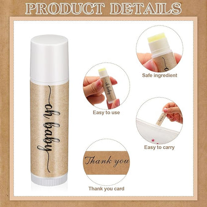 50 Sets Baby Shower Lip Balm Supplies