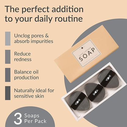 Yoove Bamboo Charcoal Soap with Scrubber,