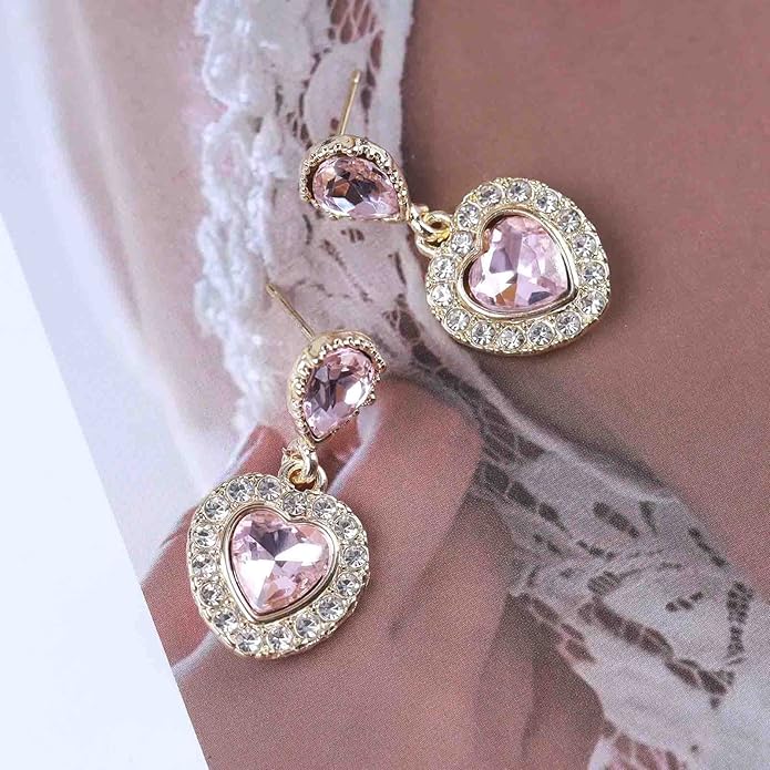 Vintage Emerald Heart Earrings Emerald Cz Teardrop Earrings