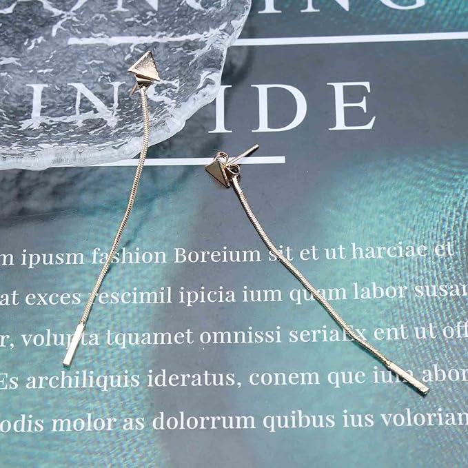 Vintage Bar Drop Earrings Triangle Stud