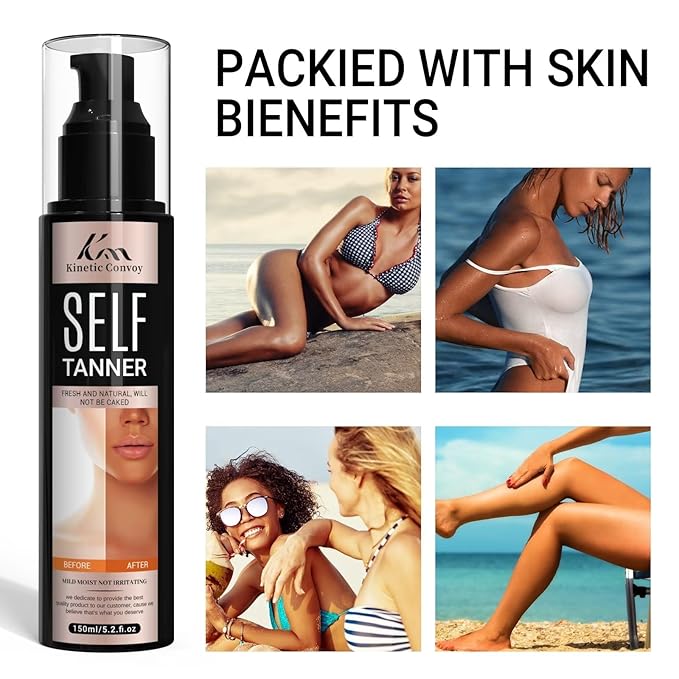 Self Tanner Tanning Lotion - Self Tanning Lotion for Body - Clean with Natural and Organic Ingredients Sunless Tanning Lotion Self Tanner For Fake Tan & Quick Tan, Medium to Dark
