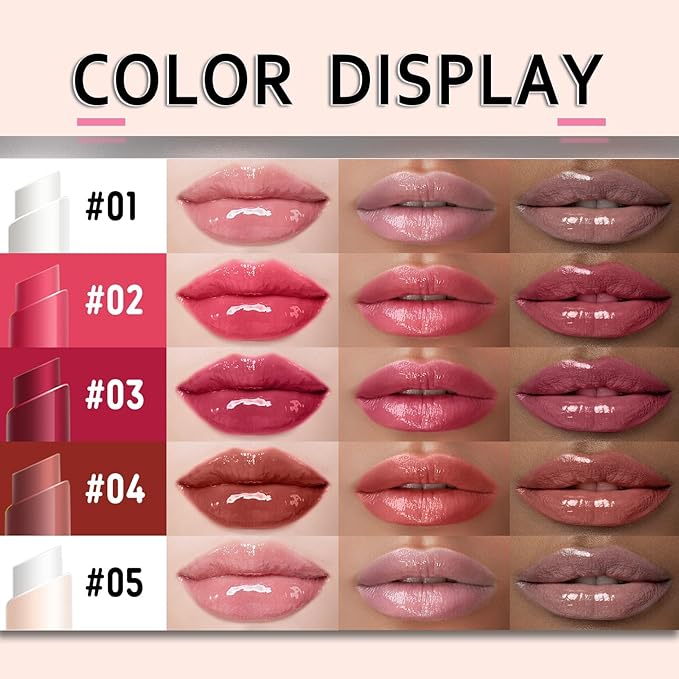 Click Lip Gloss Pen For Women Plumping Lip Stain Color Changing Waterproof Long Lasting Jelly Tinted Lip Balm Hydrating Lip Oil For Dry Lips （07 08 09）