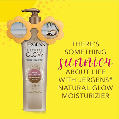 Jergens Natural Glow 3-Day Self Tanner for Medium to Deep Skin Tone, Sunless Tanning Moisturizer & Natural Glow Instant Sun Body Mousse, Self Tanner for Deep Bronze Tan