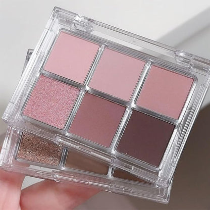 6 Colors Nude Pink Purple Matte Shimmer Eyeshadow