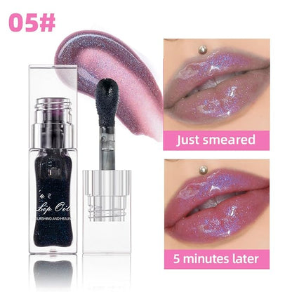 MAEPEOR Changing Lip Gloss 7 Colors Moisturizing Non-sticky Lip Oil Gloss Nourishing Shiny Glossy Lipgloss for Lip Care and Dry Lip (Color 05)