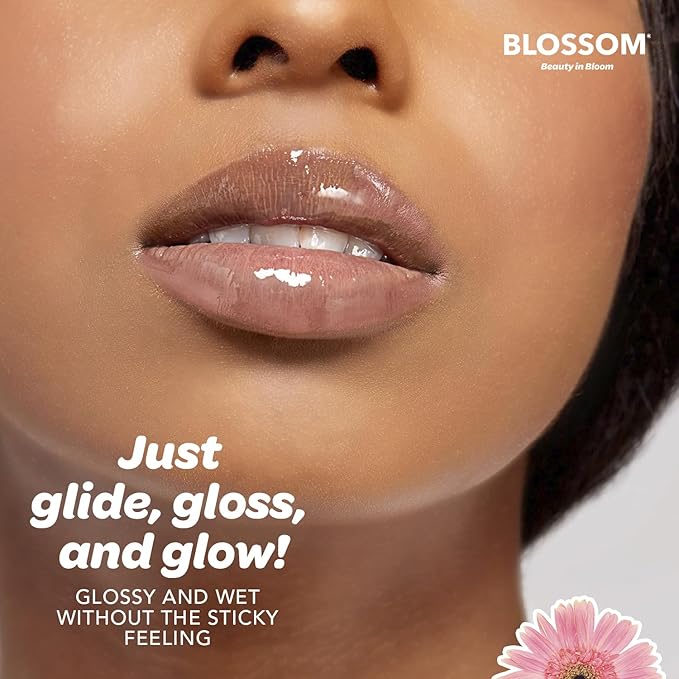 Blossom Scented Moisturizing Lip Gloss Tubes, Infused with Real Flowers, 0.3 fl. oz/9ml, Marshmallow