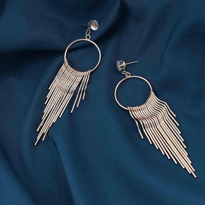 Boho Circle Bar Drop Earrings Hollow