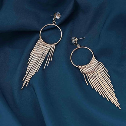 Boho Circle Bar Drop Earrings Hollow