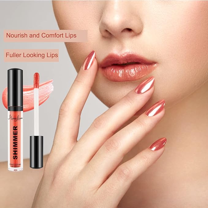 Shimmer & Hydrating Lip Gloss Set With Hyaluronic Hydrating