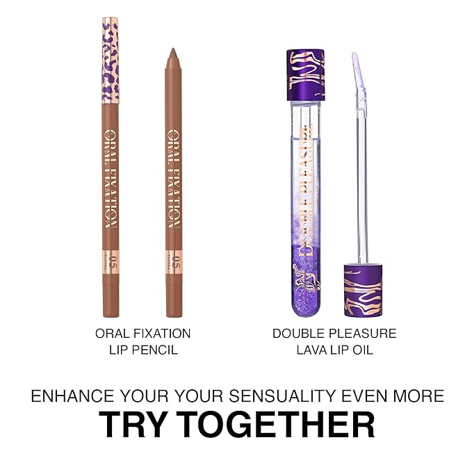 Double Pleasure Lip Oil - Moisturizing Lip Gloss for Women - Softening Glow Lip Plumper Gloss - Hydrating Lip Glow Oil - Plumping Lip Gloss Oil with Silicone Applicator (Orgazmatron)
