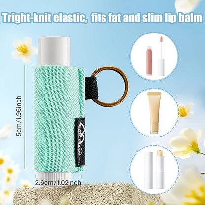 WK IEASON Lip Balm Holder Keychain with Clip, Tight-knit