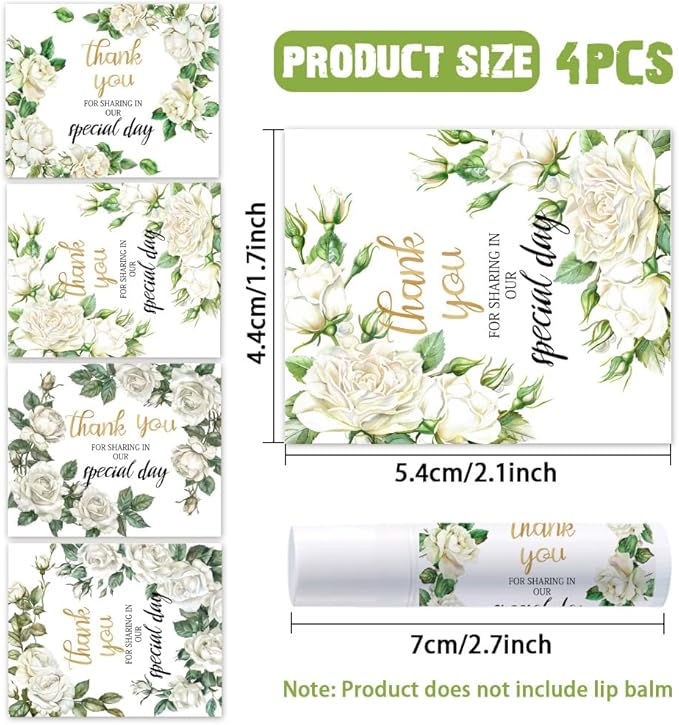 OLYCRAFT 100Pcs Self-Adhesive Lip Balm Tag Wrapping