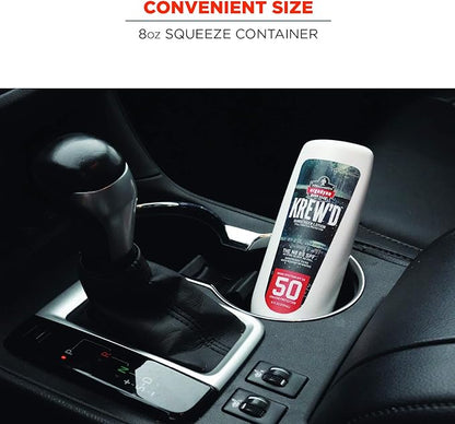 Ergodyne KREW'D 6351 Sunscreen Lotion, Broad Spectrum, SPF 50, 8 oz, 12-Pack