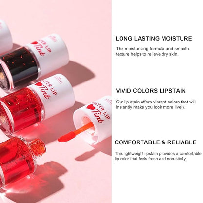 6 Colors Water Lip Stain Makeup Kit, Long Long