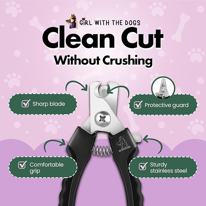 Pet nail clippers by girl