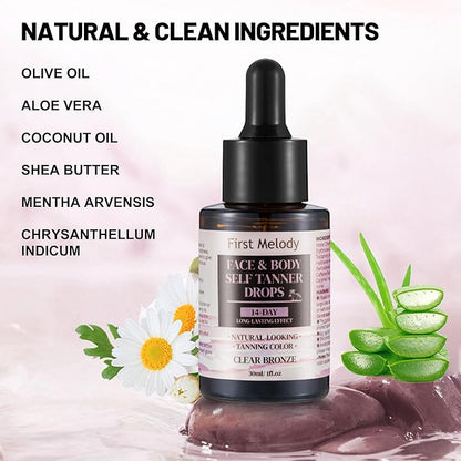 Self Tanner Drops for Face Tanner, Sunless Tan, Body & Face Self Tanner Drops, Face Tanning Drops (Drops-3)