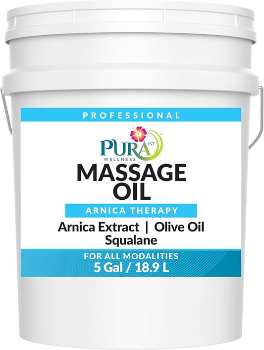 Professional 5 Gallon Arnica Oil, Muscle Relief, Unscented, Hypoallergenic, Natural Ingredients, Skin Moisturizing, Hydrating, Deep Tissue, Muscle Soothing, Pain Relief