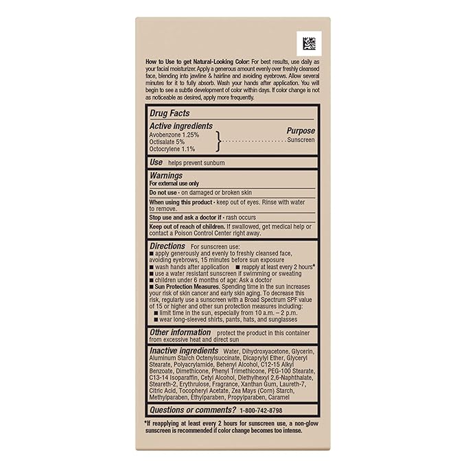 Jergens Natural Glow Face Self Tanner Lotion, SPF 20 Sunless Tanning, Fair to Medium Skin Tone, Daily Facial Sunscreen, Oil Free, Broad Spectrum Protection, 2 Fl Oz (Pack of 2) (Packaging May Vary)