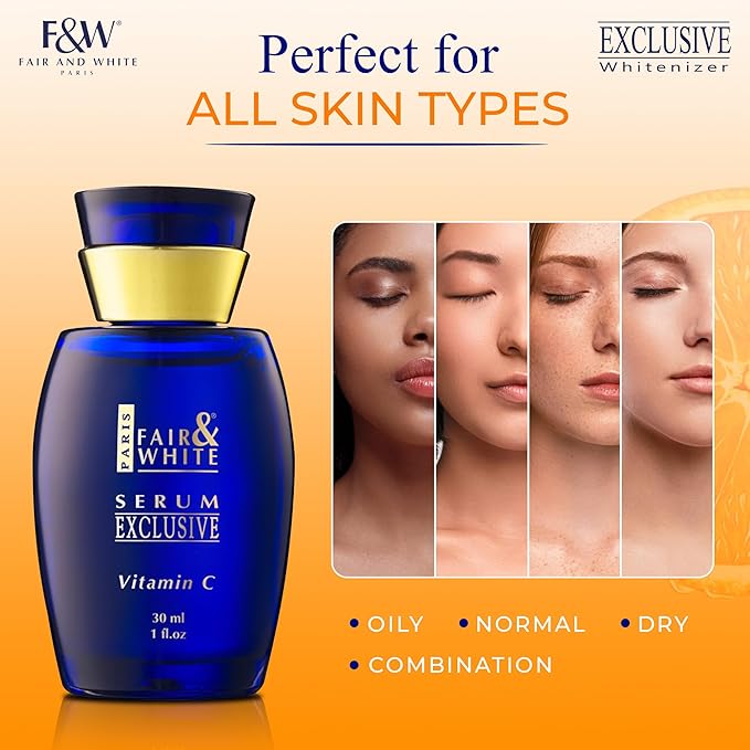 Fair & White Exclusive, Vitamin C Serum – 30 ml / 1 fl oz – Skin Brightening Serum