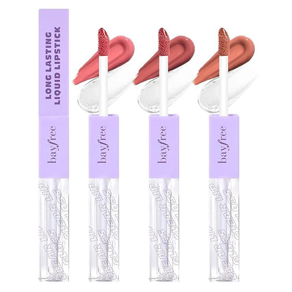Long Lasting Liquid Lipstick with Clear Lip Gloss Long