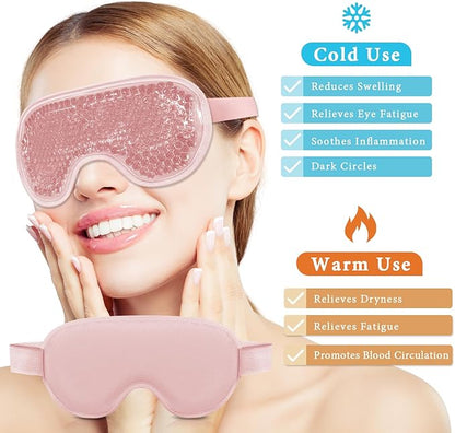 Cooling Eye Mask Face Mask and Eye Ice Roller Silicone Mask Covers 5Pack Beauty Skin Care Tools Set, Eye Mask for Dry Eyes Face Depuffer Wrinkles and Lifting