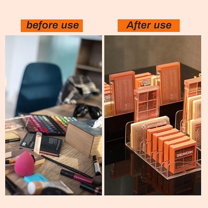 Makeup Palette Organizer,Acrylic Eyeshadow Palette Pallet,8 Sectons BPA-Free