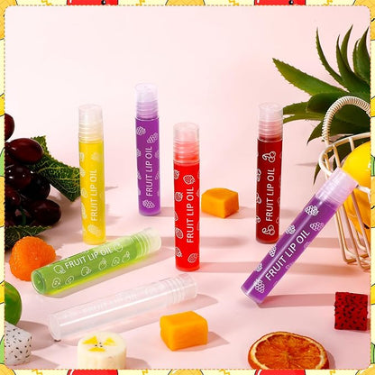 30 Pcs Roll on Lip Gloss Glossy Fruit Lip Oil Clear Flavored Lip Make up Party Gifts, Assortment Set(Multiple)