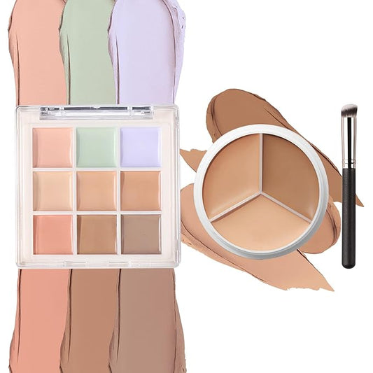 12 Colors Correcting Concealer Palette Kit with Brush,Cream