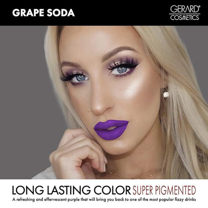 Gerard Cosmetics Lipstick Grape Soda | Purple Lipstick with Comfort Matte Finish | Highly Pigmented, Smooth Formula with Hydrating Ingredients | Cruelty & Made in USA