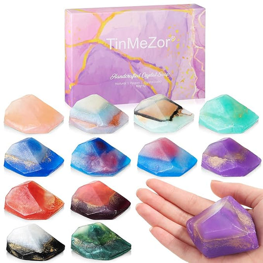 Loopeer 12 Pieces Gemstone Soap