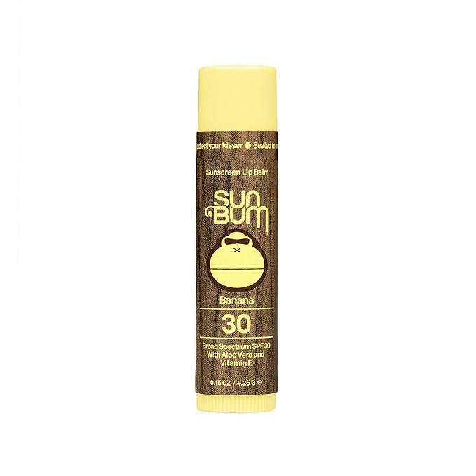 Sun Bum SPF 30 Sunscreen Lip Balm | Vegan and Cruelty Free Broad Spectrum UVA/UVB Lip Care with Aloe and Vitamin E for Moisturized Lips | Banana Flavor | 0.15 oz