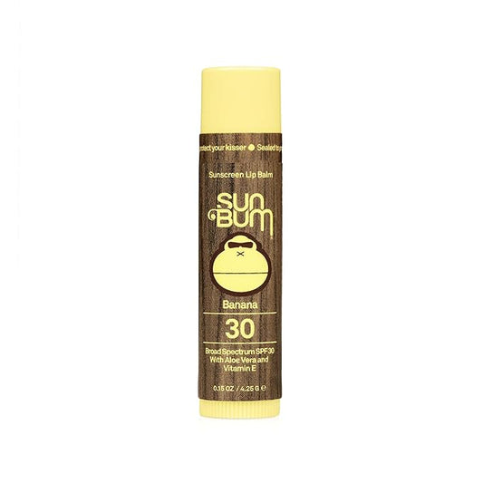 Sun Bum SPF 30 Sunscreen Lip Balm | Vegan and Cruelty Free Broad Spectrum UVA/UVB Lip Care with Aloe and Vitamin E for Moisturized Lips | Banana Flavor | 0.15 oz