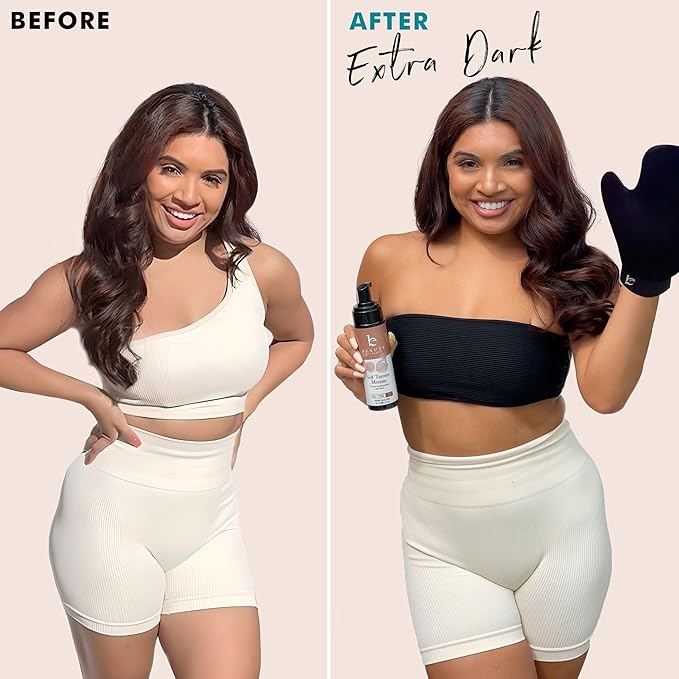 Self Tanner Tanning Mousse Kit - USA Made with Natural & Organic Ingredients, Self Tanner Mousse and Mitt, Self Tan Kit, Tanning Foam for Fake Tan, Ultra Dark Sunless Tanner, Self Tanners Best Sellers