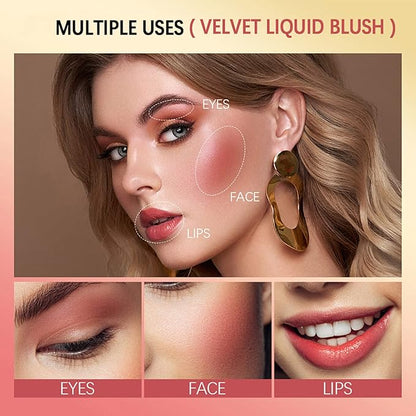 5 PCS Liquid Blush Soft Cream Face Blusher Blendable Feel