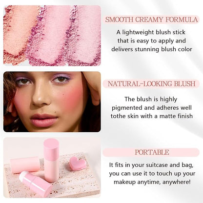 Boobeen Blush Stick, Lightweight Blendable Blush Tint Cheek