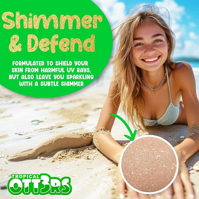 Glitter Sunscreen SPF 50 Lotion 4.5oz - Sparkle Sunscreen - Shimmer Sunscreen - Colored Sunscreen for Kids & Women - UVA/UVB Sunshine Protection + 80 Min Water Resistant - (No Fragrance) (USA Made)