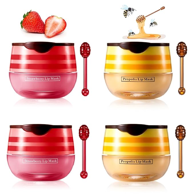 4 Pcs Bee Lip Balm Lip Lines.