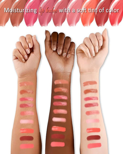 Moisturizing Lip Solid Serum Gloss,Red Shimmer Glossy Plumping Lipstick Pen, Hydrating Tint Lip Balm, Long Lasting Waterproof Jelly Lip Gloss Plumper Lip Tint Stain,Christmas Makeup Gift for Women- 08