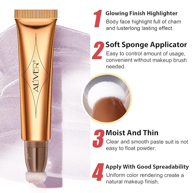 Liquid Highlighter Beauty Wand, Highlight Bronzer Stick with