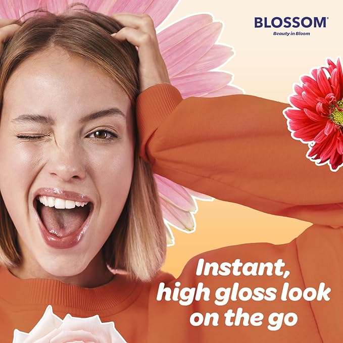 Blossom Scented Moisturizing Lip Gloss Tubes, Infused with Real Flowers, 0.3 fl. oz/9ml, Candy Cane