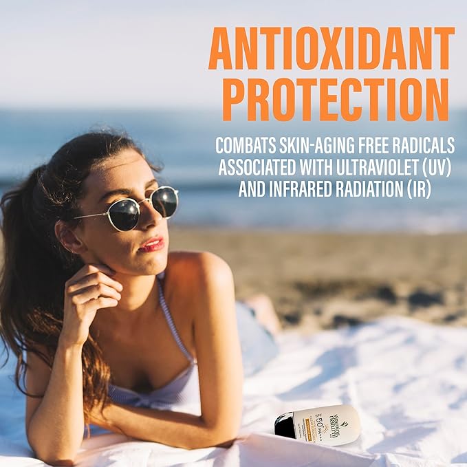 Vitamins Natural – Sunscreen SPF 50 Cream Face - UVA/UVB Broad Spectrum Protection for All Skin Types - Non-Greasy, Lightweight, Oil and Fragrance Free, Water-Resistant Facial Sunscreen (50 ml)