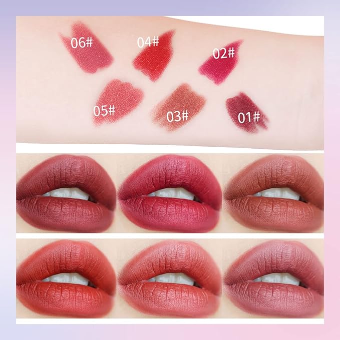 6-Color Mini Matte Color Star Capsule Lipstick set. Long